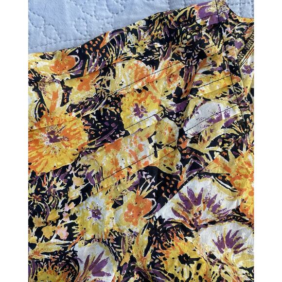 NWOT Free People Sz S Party Playlist Wrap Balloon Slv Yellow Black Cotton Top - Picture 8 of 13